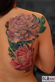 ọlọrọ ati plump tatuu peony