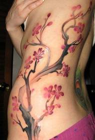 美麗的腰部美麗美麗的梅花紋身