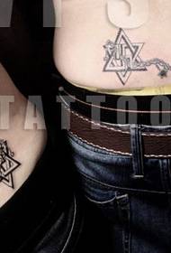 disegno del tatuaggio stella a sei punte coppia in vita
