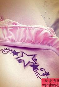 Tattoo show picture recomendar cintura de uma mulher de cinco pontas estrela padrão de tatuagem de videira