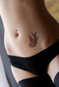 imagen de patrón de tatuaje de golondrina voladora de cintura sexy femenina