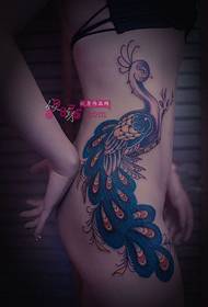 szexi oldalsó derék páva divat tetoválás kép