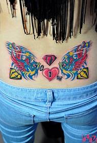 color swallow diamond waist tattoo pattern picture