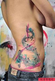 girls waist popular pop note tattoo pattern