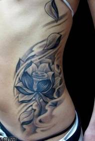 grožio šoninis juosmuo gražus lotoso tatuiruotės modelis
