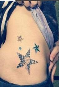 juosmuo Gražus klasikinės žvaigždės totemo tatuiruotės paveikslėlis