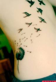 gerrian dandelion hegaztia tatuaje eredu ederra hegan