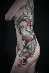 modello del tatuaggio della volpe di tendenza classica di vita in vita