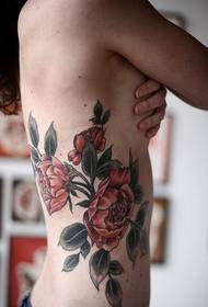 usa ka kilid sa sidsid nga rosas nga parisan sa litrato sa tattoo