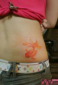 cute პატარა goldfish წელის tattoo სურათი