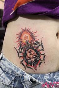 kandela sortzaile alternatiboa emakumezkoen gerrian tatuaje argazkia 71093 - Bizkar gerrian gurutze hegoak tatuaje argazkia