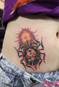 alternative kreative Kerze weibliche Taille Tattoo Bild 71093 - Zurück Taille Kreuz Flügel Tattoo Bild