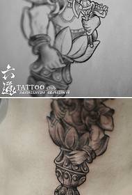 Hand-held mirror King Kong 杵 elephant tattoo pattern