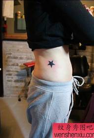 一幅女人腰部图腾五角星纹身图案