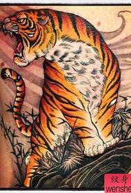 figura e tatuazhit rekomandoi një punë tatuazhesh për tigrin e belit anësor