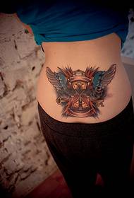 foto di tatuaggi retro a forma di clessidra sul retro