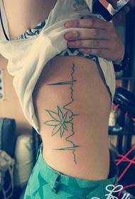 bedena xweşikî ya rengê marijuana kevneşopî ya hûrgelê ECG tattoo model