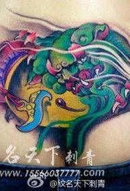 girl waist classic cool Tang lion tattoo pattern