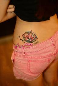 lyserød lille krone mode tatovering billede