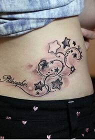 waist baineann íon pictiúr álainn cúig phictiúr tattoo réalta réalta Béarla