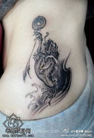 waist black and white gold tattoo tattoos are shared by the tattoo show 71860- tattoo body map recommended a woman's waist color key tattoo works 71861-Women's waist ECG tattoo works are shared by tattoos