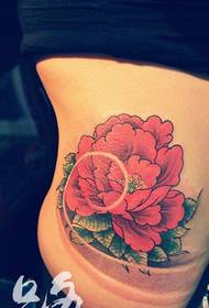 Ọdọmọbinrin lẹwa lẹwa Nice peony flower tattoo tattoo