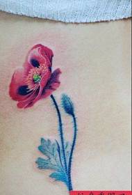 kvinna sidan midjan blomma tatuering mönster
