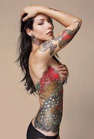 immagine del modello del tatuaggio di colore personalizzata vita sexy di bellezza moda