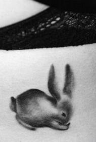 талія красивий чорно-білий кролик татуювання візерунок