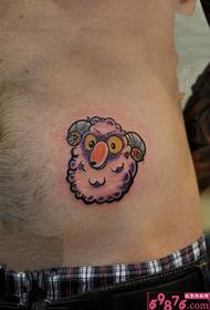 mielas mažas avių šoninis juosmens tatuiruotės paveikslėlis