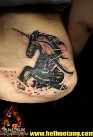 watercolor Pentium unicorn tattoo patepi 71323 - wokongola m'chiuno tatifupi dongosolo
