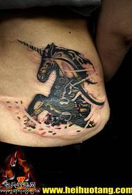 modello di tatuaggio unicorno Pentium dell'acquerello 71323 - modello di tatuaggio piccolo pinguino in vita carino