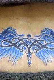 kvinde tatovering mønster: talje farve vinger totem tatovering mønster