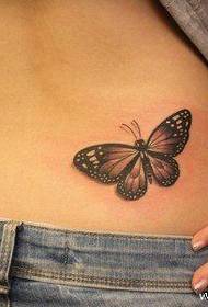 grožio juosmuo gražus pop drugelio tatuiruotės modelis