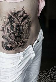 persönliche Frau Seite Taille Tintenfisch Lotus Tattoo Bild Muster Bild