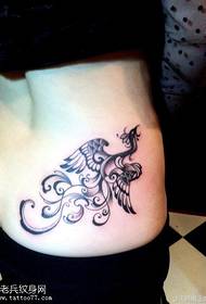 moteriškos juosmens totem phoenix tatuiruotės nuotrauka 71572 - šoninės juosmens spalvos plunksnos kregždės tatuiruotės modelis