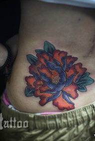 waist beautiful classic traditional peony tattoo pattern