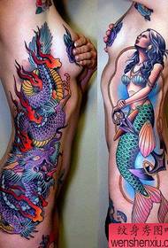 Flickor midja populära klassiska Dragon och sjöjungfru tatuering mönster