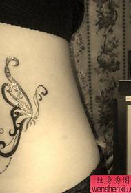 Tattoo show picture recommended a woman's waist butterfly tattoo pattern