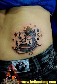 ag caitheamh patrún beag tattoo cat a fheictear