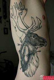 рисунок татуировки антилопы на талии