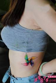 rainbow windmill Säit Taille Moud Tattoo Bild