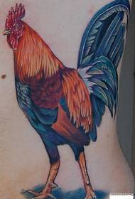 허리 개인화 된 닭 문신 패턴 사진