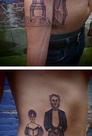 Kreativní portrét boční pas umění tetování obrázek