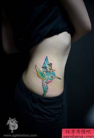 Modello di tatuaggio uccello bello e chiaro della vita della ragazza