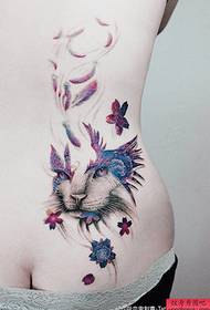il tatuaggio di un gatto sul fianco della donna funziona 72002 - un tatuaggio creativo in vita