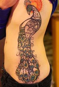 imagen de tatuaje de moda de Phoenix de color de cintura