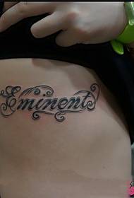 waist fresh English alphabet tattoo picture