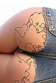 character ass on the map tattoo picture