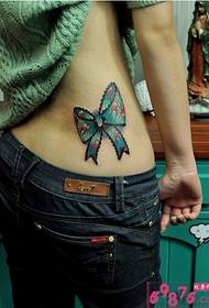 Säit Taille Blue Bow Tattoo Bild